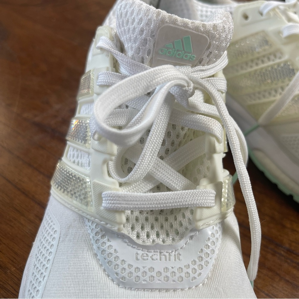 adidas White and Mint Green Women's Sneakers - Picture 7 of 9